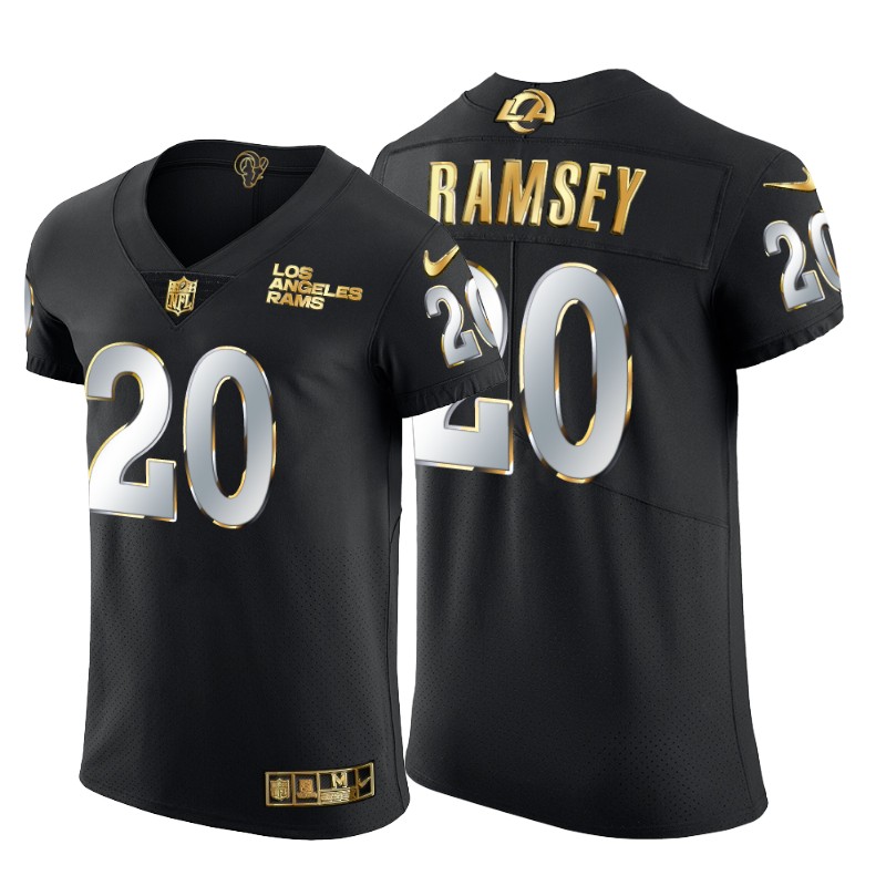 Personalized Los Angeles Rams #20 Jalen Ramsey Men’s Black Edition Untouchable Elite NFL Jersey