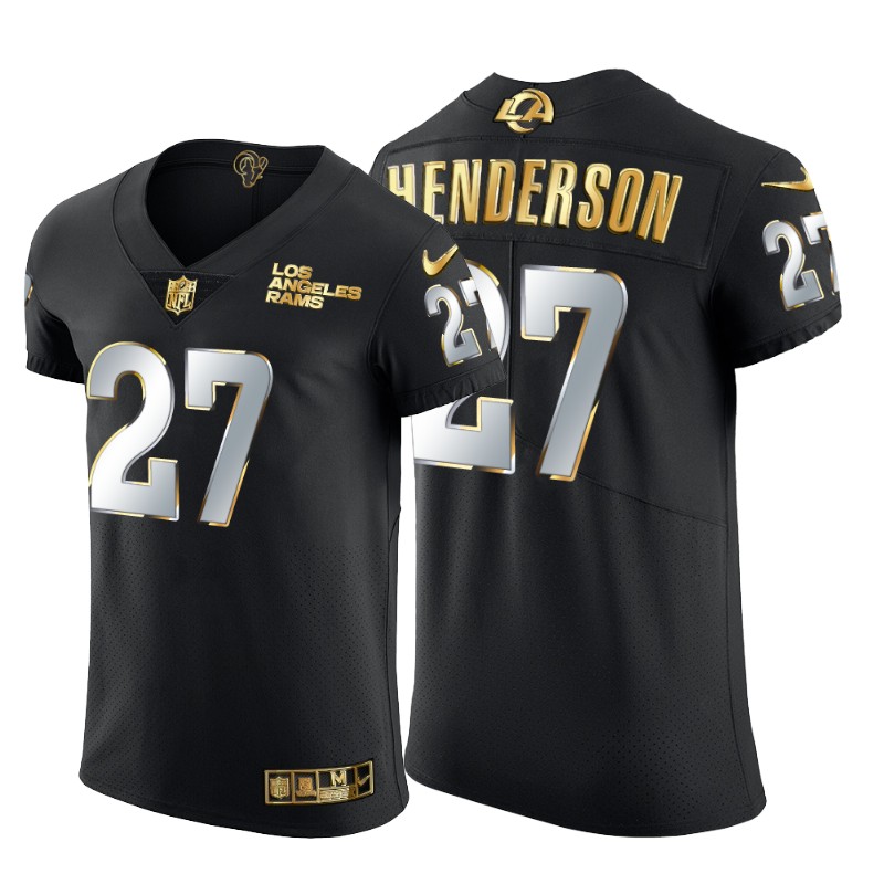 Personalized Los Angeles Rams #27 Darrell Henderson Jr. Men’s Black Edition Untouchable Elite NFL Jersey