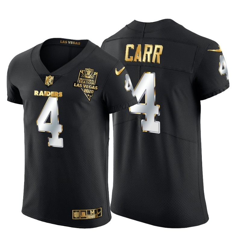 Personalized Las Vegas Raiders #4 Derek Carr Men’s Black Edition Untouchable Elite NFL Jersey