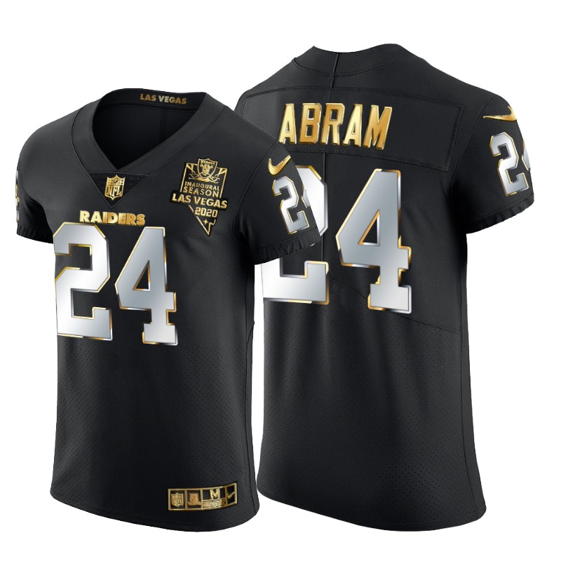 Personalized Las Vegas Raiders #24 Johnathan Abram Men’s Black Edition Untouchable Elite NFL Jersey