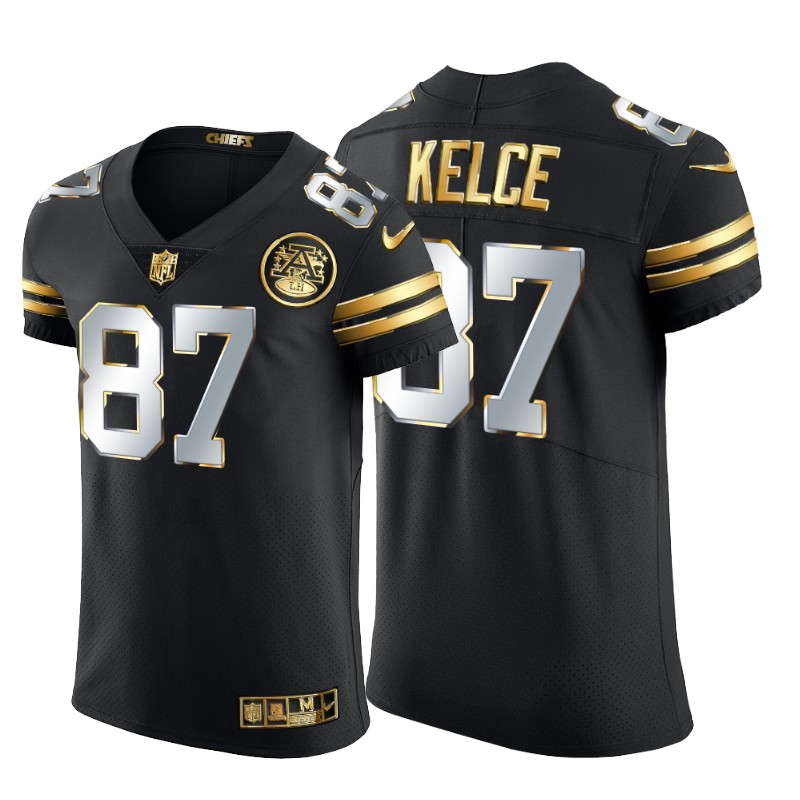 Personalized Kansas City Chiefs #87 Travis Kelce Men’s Black Edition Untouchable Elite NFL Jersey