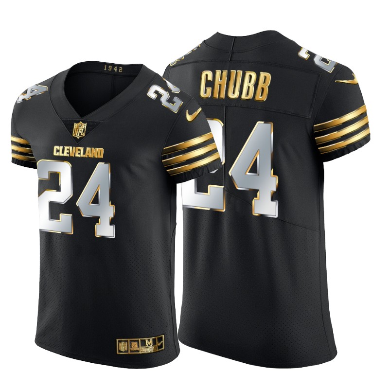 Personalized Cleveland Browns #24 Nick Chubb Men’s Black Edition Untouchable Elite NFL Jersey
