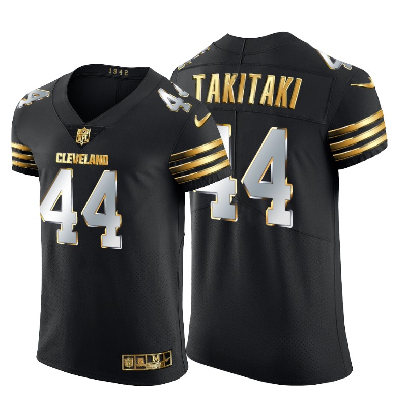 Personalized Cleveland Browns #44 Sione Takitaki Men’s Black Edition Untouchable Elite NFL Jersey