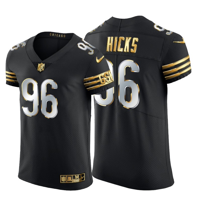 Personalized Chicago Bears #96 Akiem Hicks Men’s Black Edition Untouchable Elite NFL Jersey