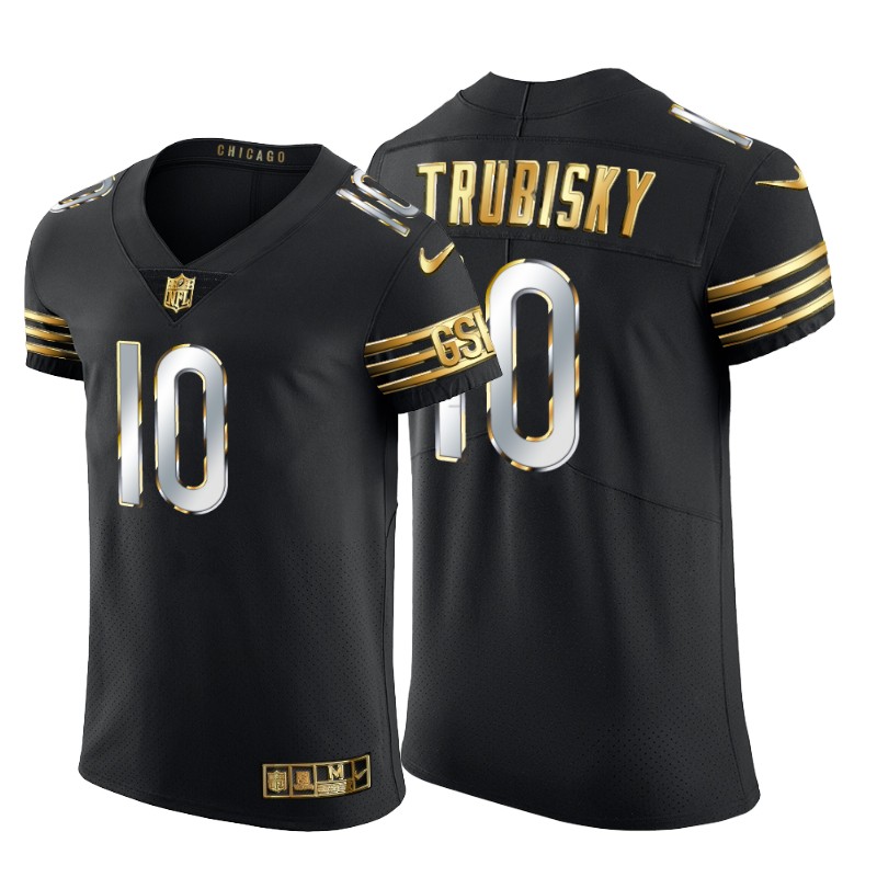 Personalized Chicago Bears #10 Mitchell Trubisky Men’s Black Edition Untouchable Elite NFL Jersey