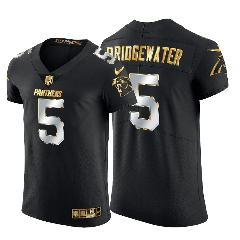 Personalized Carolina Panthers #5 Teddy Bridgewater Men’s Black Edition Untouchable Elite NFL Jersey