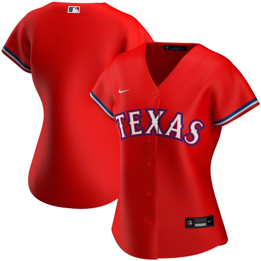 Personalized Texas Rangers Women’s Alternate 2020 MLB Team Jersey Red