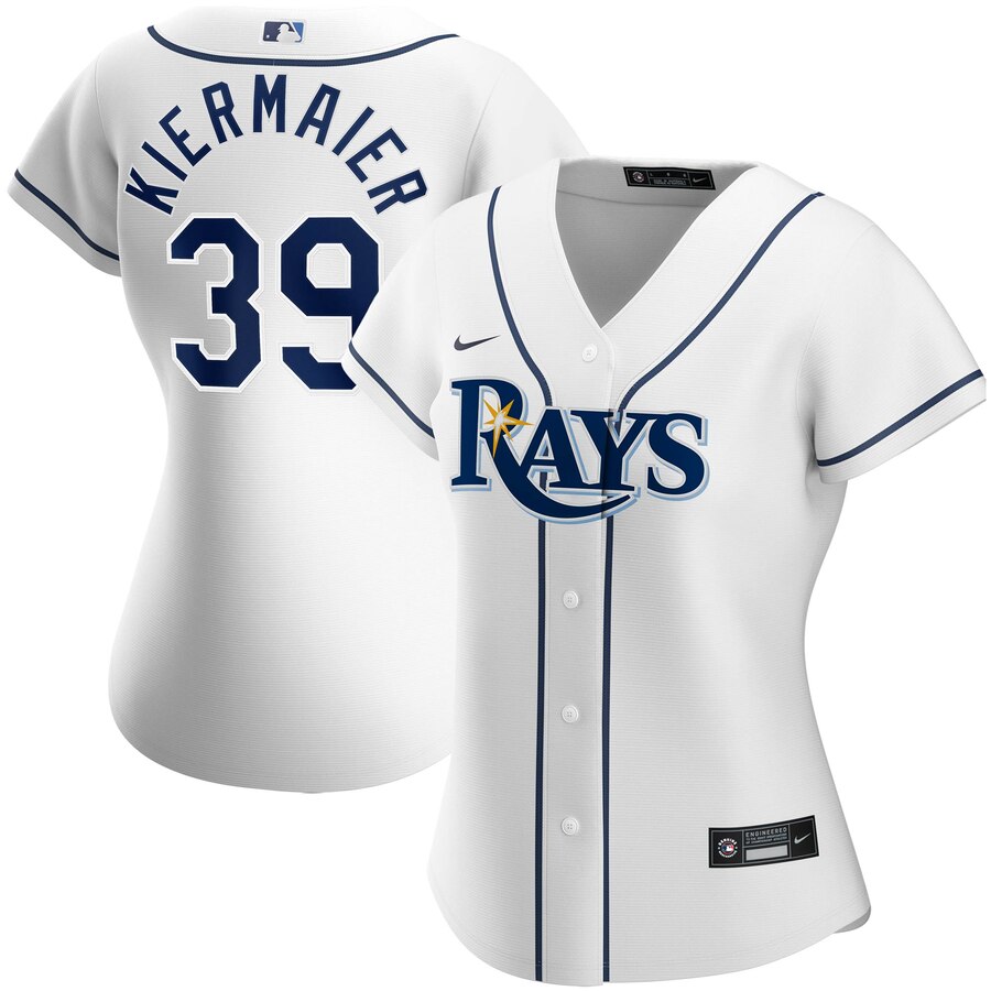 Personalized Tampa Bay Rays #39 Kevin Kiermaier Women’s Home 2020 MLB Player Jersey White