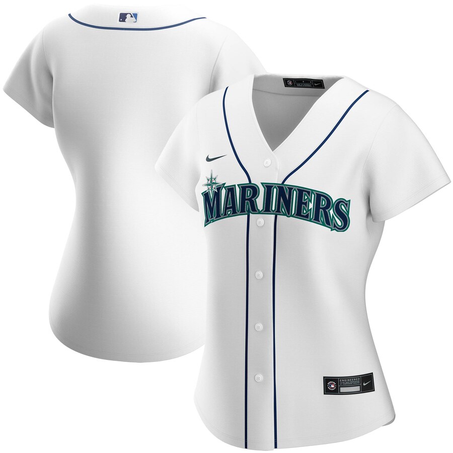 Personalized Seattle Mariners Women’s Home 2020 MLB Team Jersey White