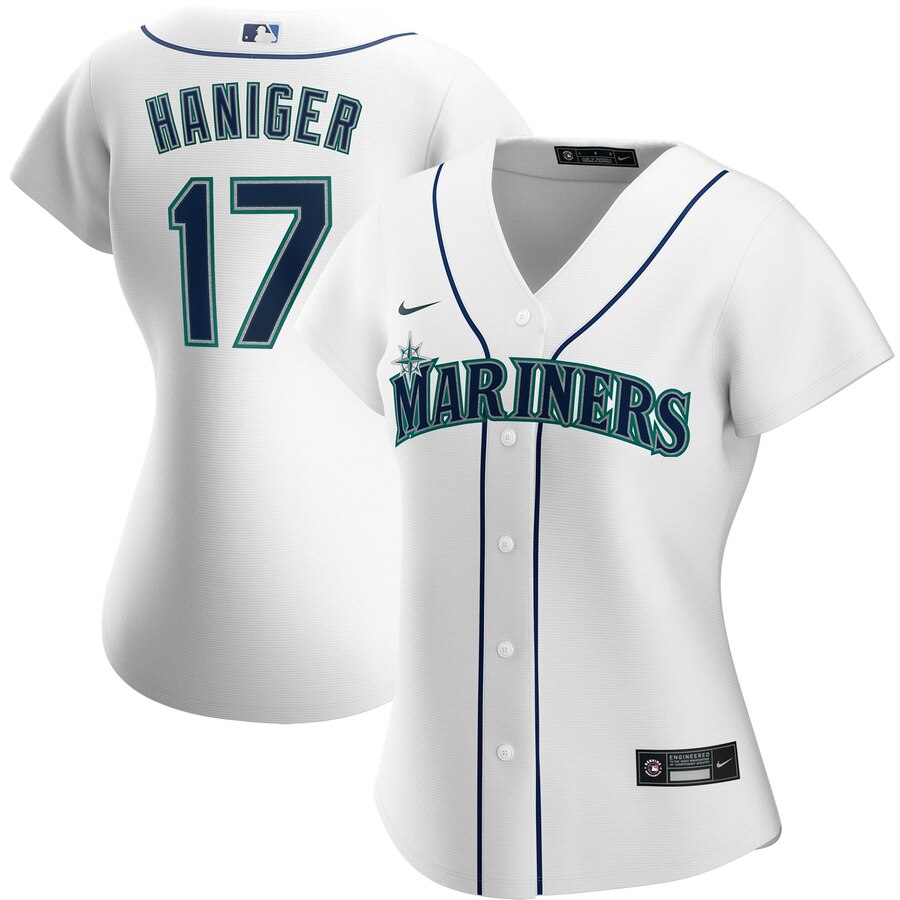 Personalized Seattle Mariners #17 Mitch Haniger Women’s Home 2020 MLB Player Jersey White