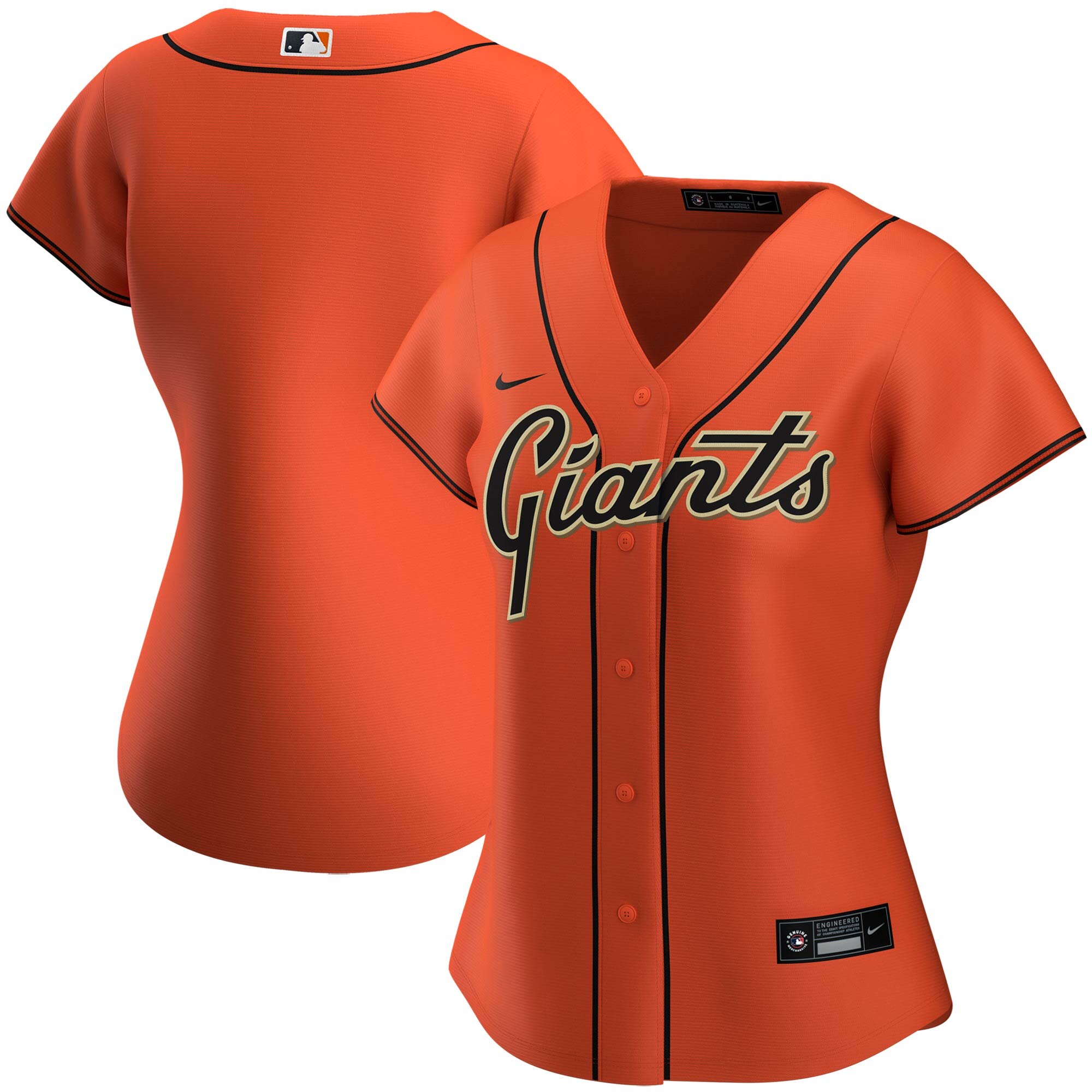 Personalized San Francisco Giants Women’s Alternate 2020 MLB Team Jersey Orange