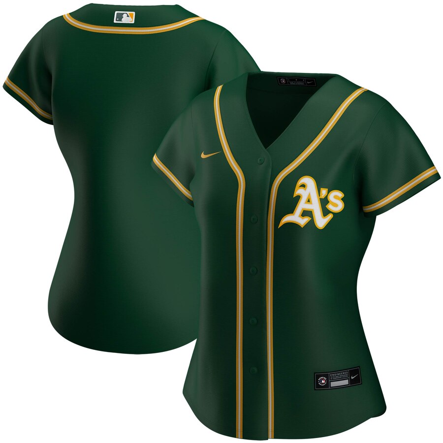 Personalized Oakland Athletics Women’s Alternate 2020 MLB Team Jersey Green