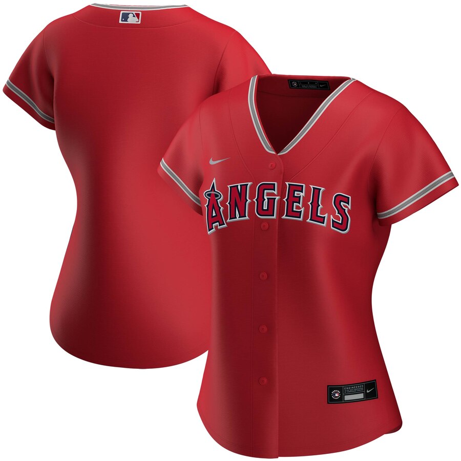 Personalized Los Angeles Angels Women’s Alternate 2020 MLB Team Jersey Red