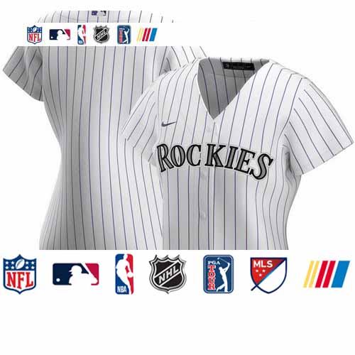 Personalized Colorado Rockies Women’s Home 2020 MLB Team Jersey White