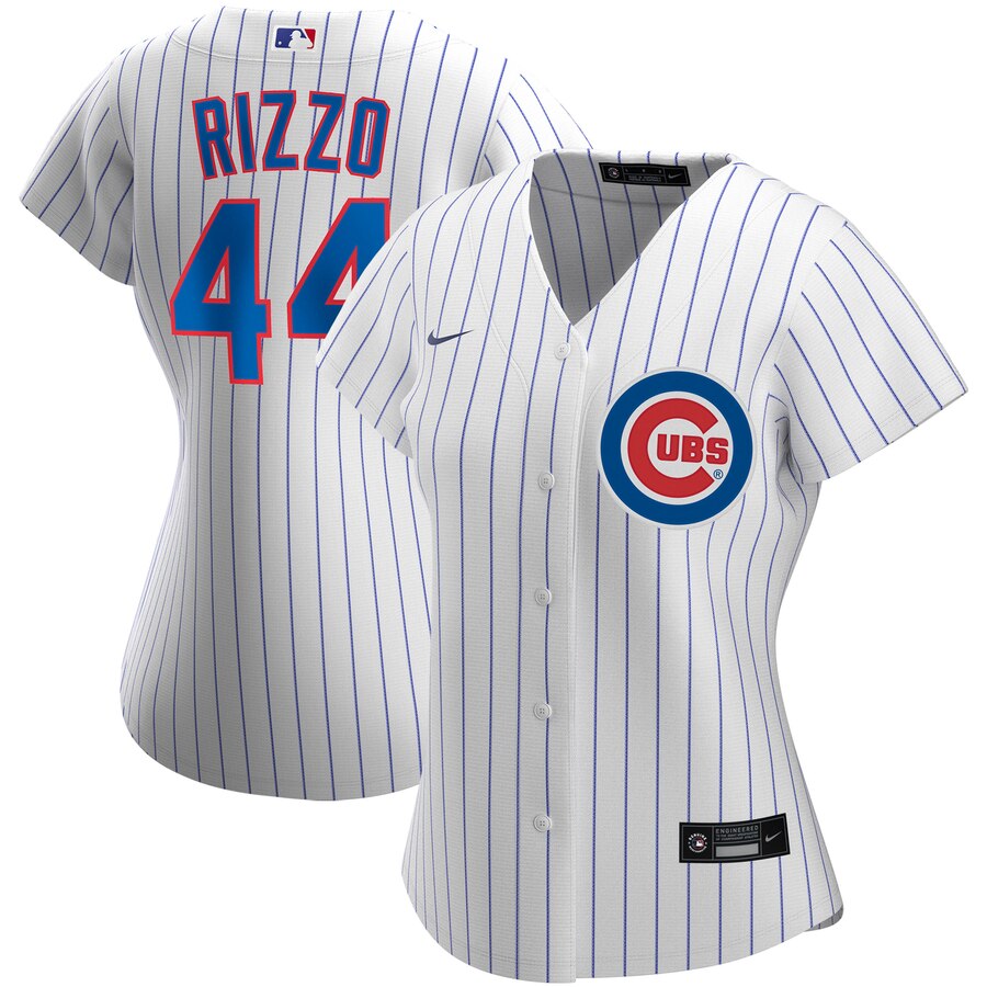 Personalized Chicago Cubs #44 Anthony Rizzo Women’s Home 2020 MLB Player Jersey White