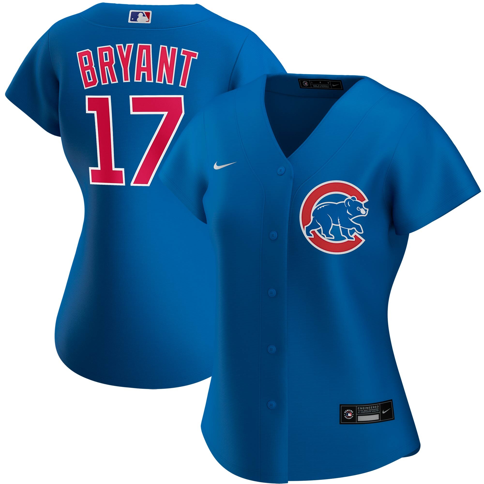 Personalized Chicago Cubs #17 Kris Bryant Women’s Alternate 2020 MLB Player Jersey Royal