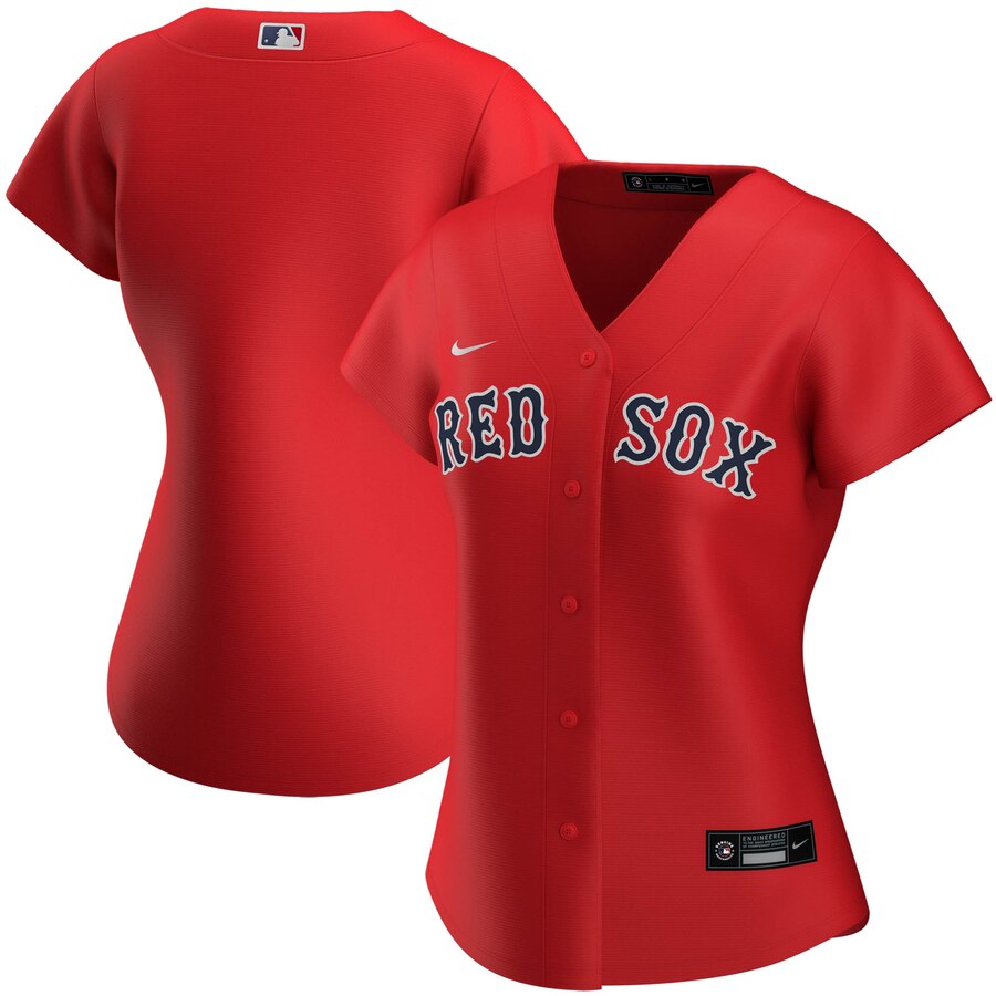 Personalized Boston Red Sox Women’s Alternate 2020 MLB Team Jersey Red