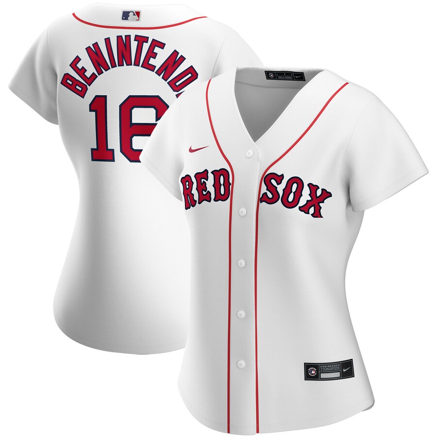 Personalized Boston Red Sox #16 Andrew Benintendi Women’s Home 2020 MLB Player Jersey White
