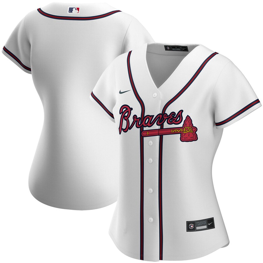 Personalized Atlanta Braves Women’s Home 2020 MLB Team Jersey White