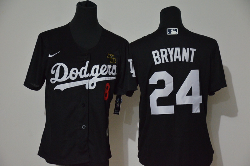 Personalized Youth Los Angeles Dodgers #8 #24 Kobe Bryant Youth Black Cool Base 2020 KB Patch MLB Jersey
