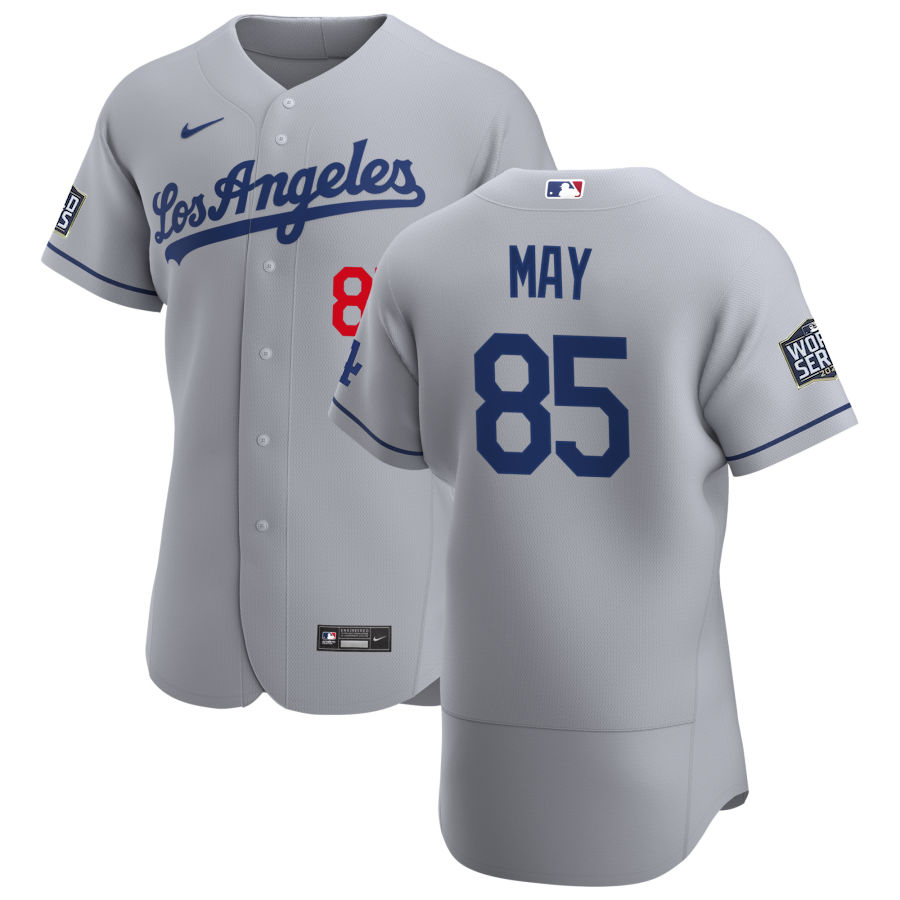 Personalized os Angeles Dodgers #85 Dustin May Men’s Gray Road 2020 World Series Bound Authentic Team MLB Jersey