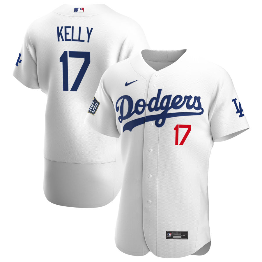 Personalized Los Angeles Dodgers #17 Joe Kelly Men’s White Home 2020 World Series Bound Authentic Player MLB Jersey