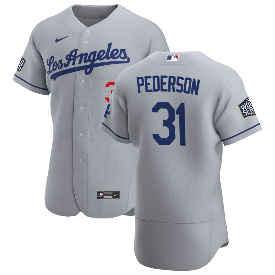 Personalized Los Angeles Dodgers #31 Joc Pederson Men’s Gray Road 2020 World Series Bound Authentic Team MLB Jersey