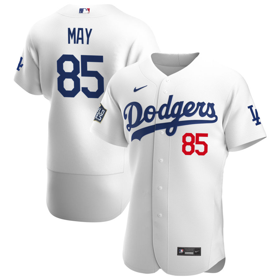 Personalized Los Angeles Dodgers #85 Dustin May Men’s White Home 2020 World Series Bound Authentic Player MLB Jersey