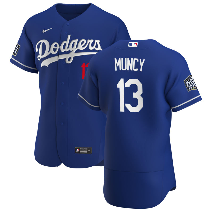 Personalized Los Angeles Dodgers #13 Max Muncy Men’s Royal Alternate 2020 World Series Bound Authentic Player MLB Jersey