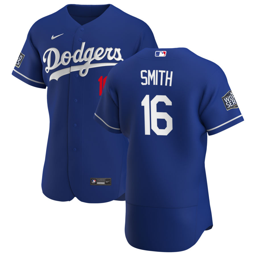 Personalized Los Angeles Dodgers #16 Will Smith Men’s Royal Alternate 2020 World Series Bound Authentic Player MLB Jersey