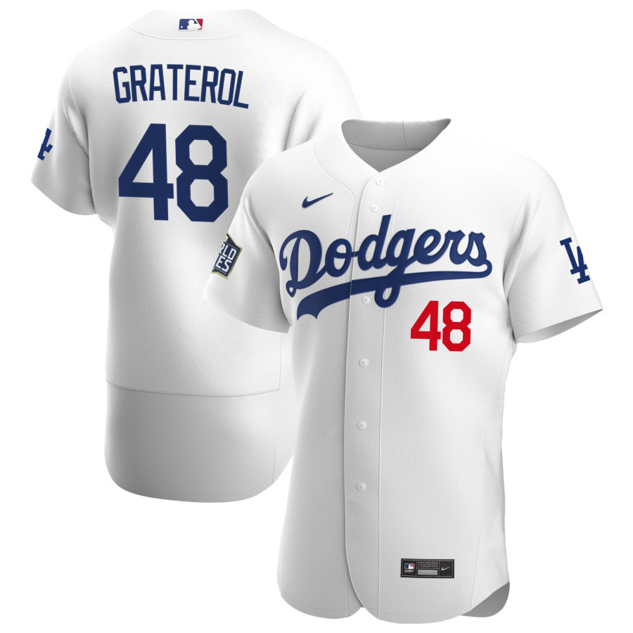 Personalized Los Angeles Dodgers #48 Brusdar Graterol Men’s White Home 2020 World Series Bound Authentic Player MLB Jersey