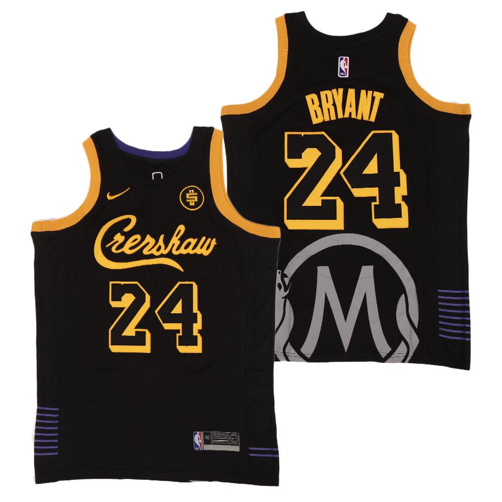 Personalized Lakers #24 Bryant Crenshaw Black Jersey