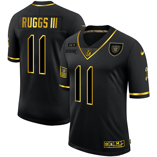 Personalized Raiders 11 Henry Ruggs III Black Gold 2020 Salute To Service Limited Jersey