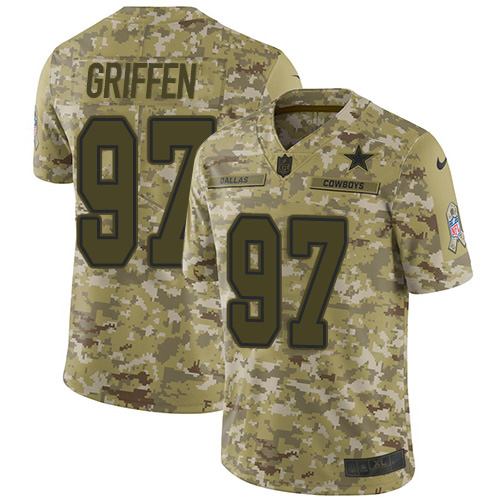 Personalized Cowboys #97 Everson Griffen Camo Men’s Stitched NFL Limited 2018 Salute To Service Jersey