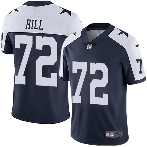 Personalized Cowboys #72 Trysten Hill Navy Blue Thanksgiving Men’s Stitched NFL Untouchable Limited Throwback Jersey