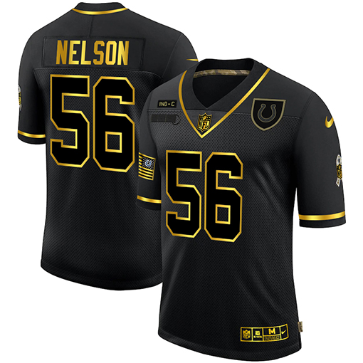 Personalized Colts 56 Quenton Nelson Black Gold 2020 Salute To Service Limited Jersey