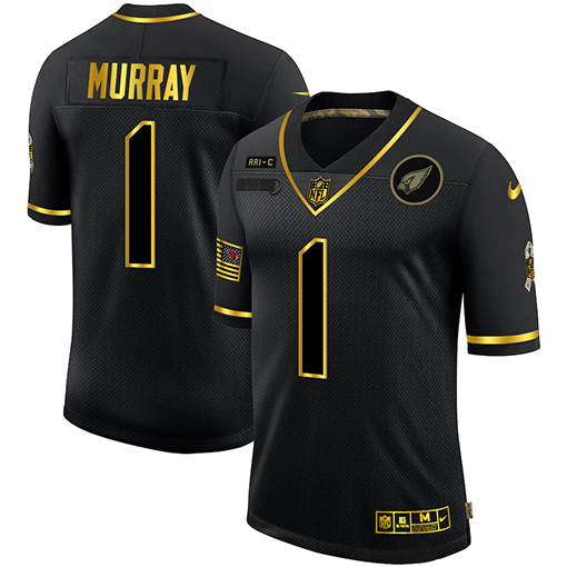 Personalized Cardinals 1 Kyler Murray Black Gold 2020 Salute To Service Limited Jersey