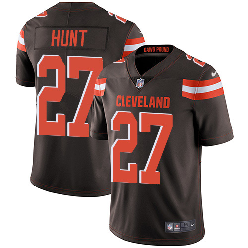 Personalized Browns #27 Kareem Hunt Brown Team Color Men’s Stitched NFL Untouchable Limited Jersey