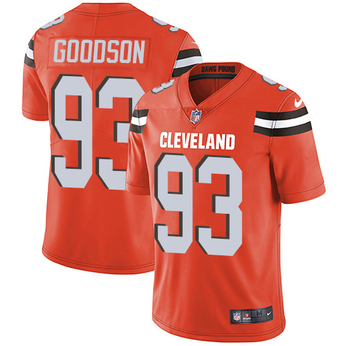 Personalized Browns #93 B.J. Goodson Orange Alternate Men’s Stitched NFL Untouchable Limited Jersey