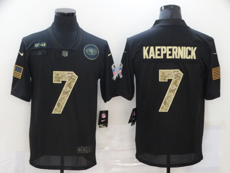 Personalized 49ers 7 Colin Kaepernick Black Camo 2020 Salute To Service Limited Jersey