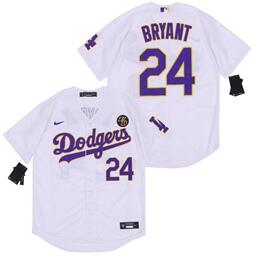 Personalized Dodgers 24 Kobe Bryant white Cool Base Jersey