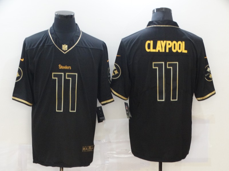 Personalized Steelers 11 Chase Claypool Black Gold Untouchable Limited Jersey