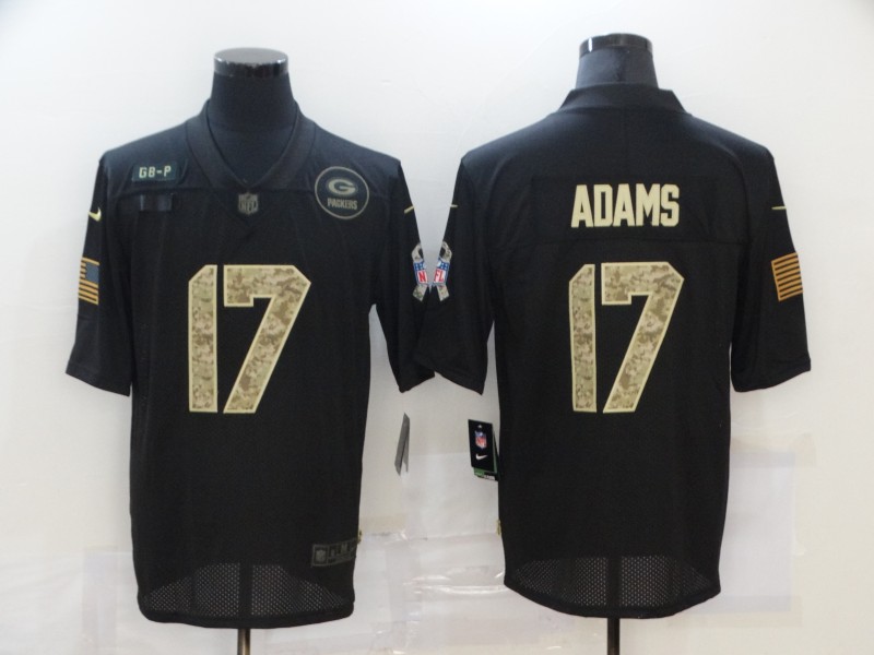Personalized Packers 17 Davante Adams Black Camo 2020 Salute To Service Limited Jersey