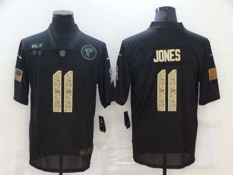 Personalized Falcons 11 Julio Jones Black Camo 2020 Salute To Service Limited Jersey