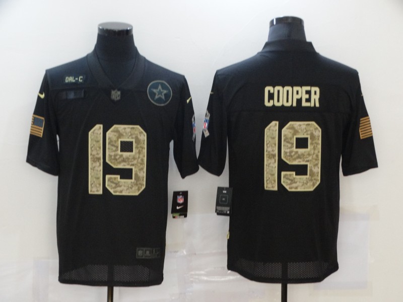 Personalized Cowboys 19 Amari Cooper Black Camo 2020 Salute To Service Limited Jersey