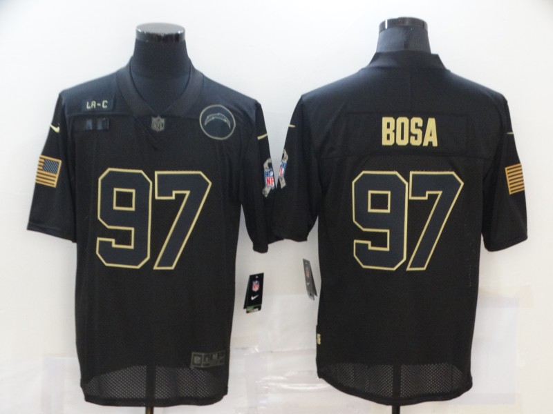 Personalized Chargers 97 Joey Bosa Black 2020 Salute To Service Limited Jersey