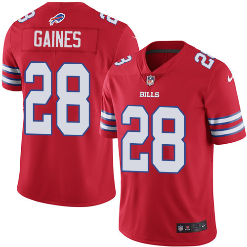 Personalized Bills #28 E.J. Gaines Red Men’s Stitched NFL Limited Rush Jersey