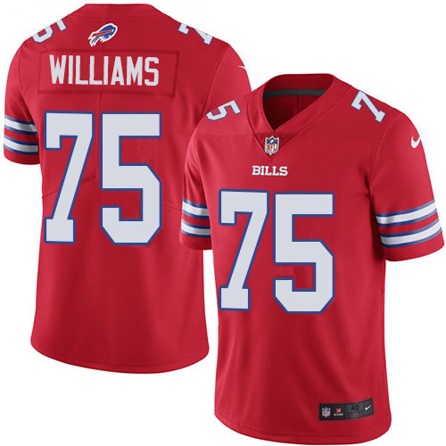 Personalized Bills #75 Daryl Williams Red Men’s Stitched NFL Limited Rush Jersey