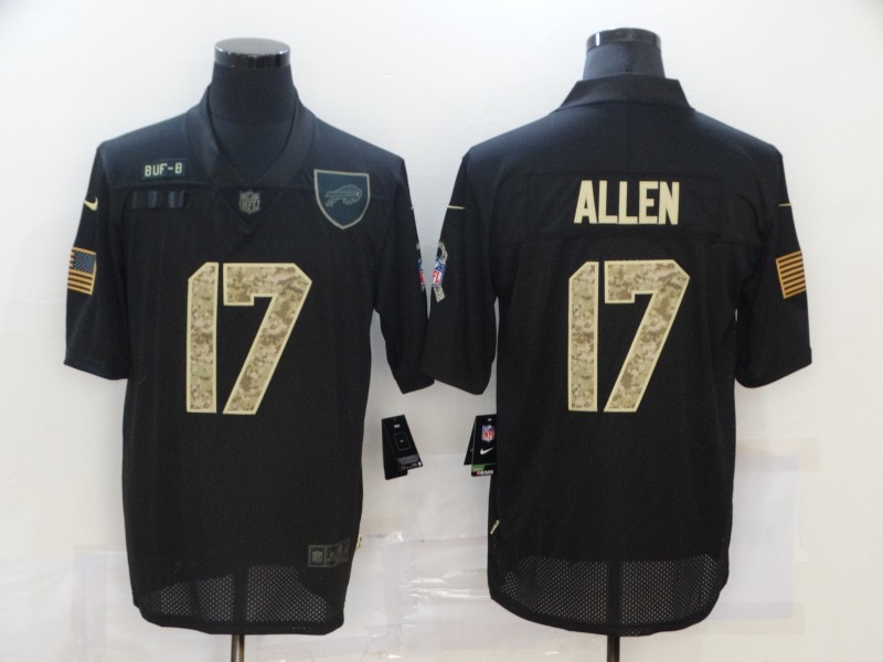 Personalized Bills 17 Josh Allen Black Camo 2020 Salute To Service Limited Jersey