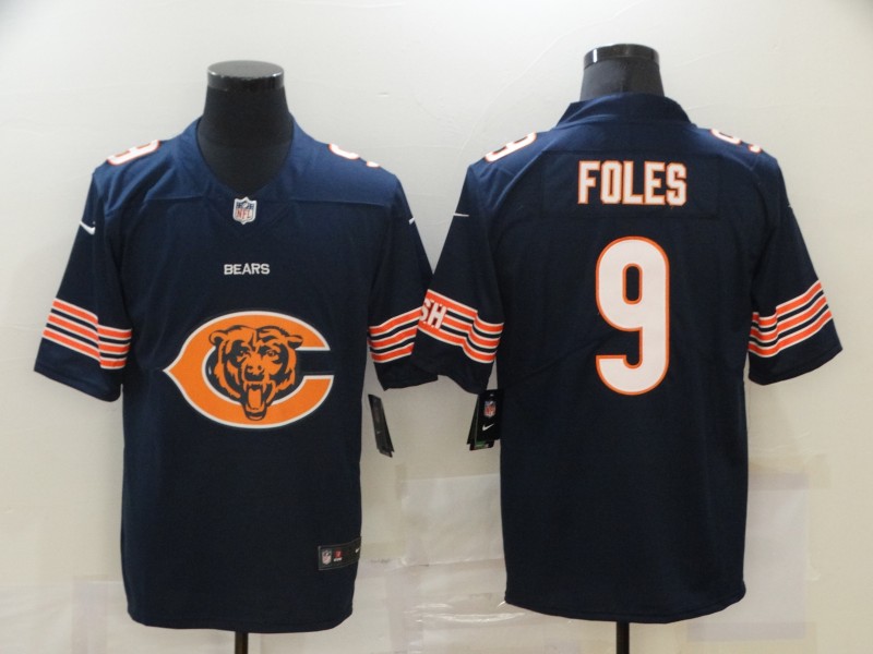 Personalized Bears 9 Nick Foles Navy Team Big Logo Untouchable Limited Jersey